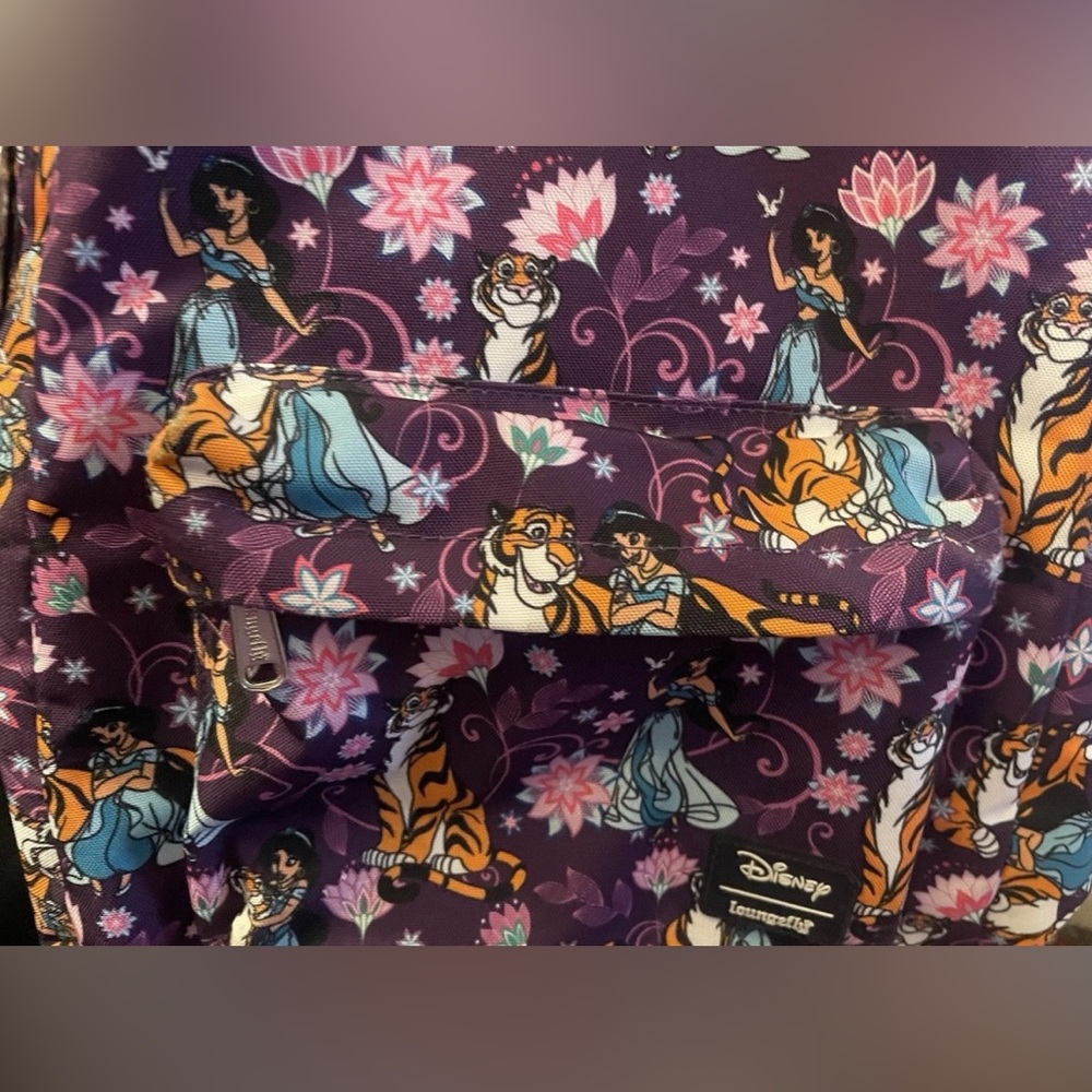 Loungefly Disney Aladdin Princess Jasmine & Rajah Large Backpack Book Bag Rare - Picture 10 of 10
